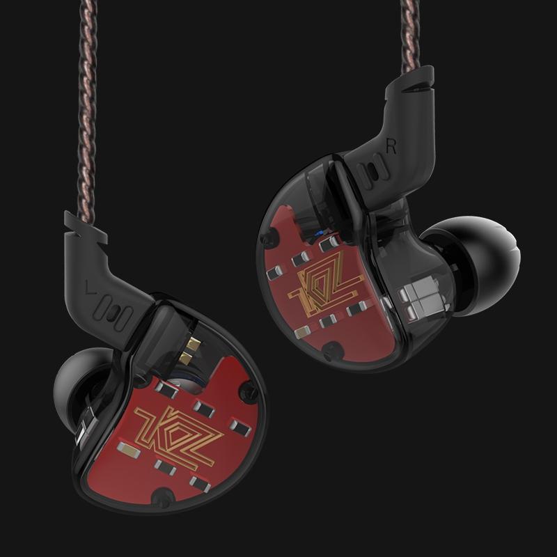 KZ ZS10 HiFi Hybrid Earphone Wired Earbuds showcasing a sleek design with a braided cable and comfortable eartips.